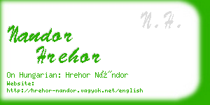 nandor hrehor business card